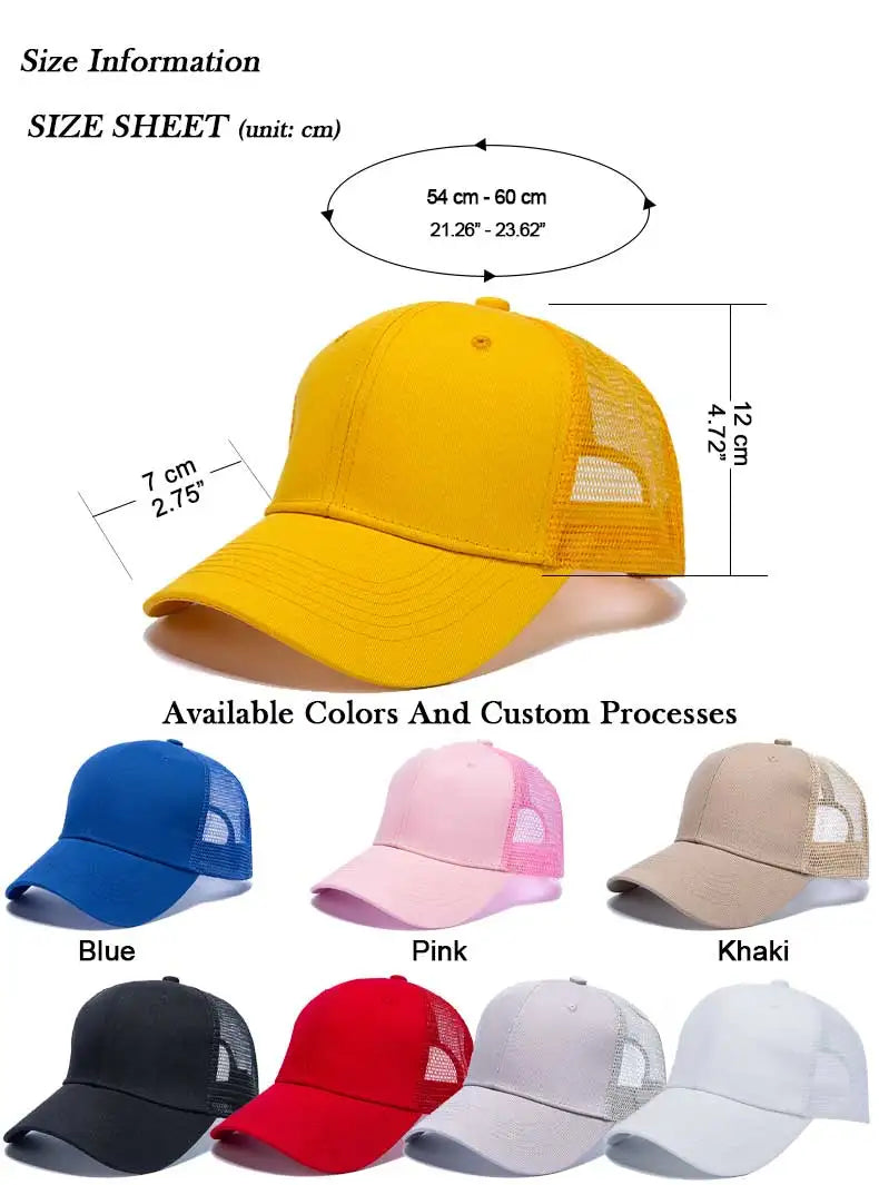 Wholesale Hat Baseball Caps Men's Casual Caps Women's Mesh Hats Unisex Hats Custom Logo Hat Embroidered Hats