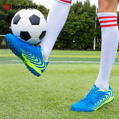 Chuteiras de futebol profissional para homem Baasploa, em pele leve, antiderrapantes para exterior e treino desportivo em campo