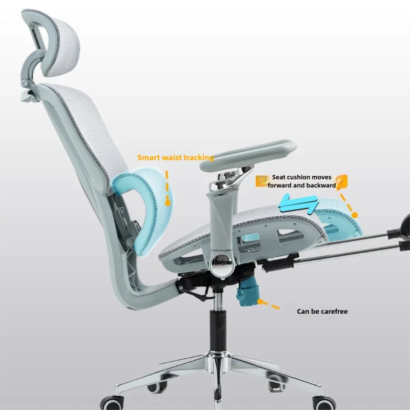 Ergonomic Office Chair Reclining with Footrest, High Back Computer Desk Chair with Lumbar Support, Adjustable Swivel Office Chair for Home Office & Gaming