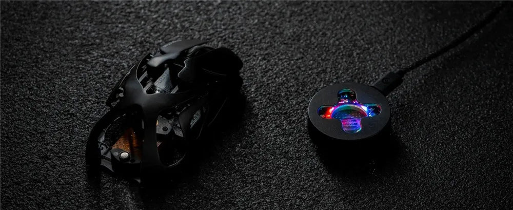Angry Miao Infinity Gaming Wireless Mouse Metal Ultralight Hollow Hot-Swappable PAW3950 Dual 8K Wired Tri-Mode