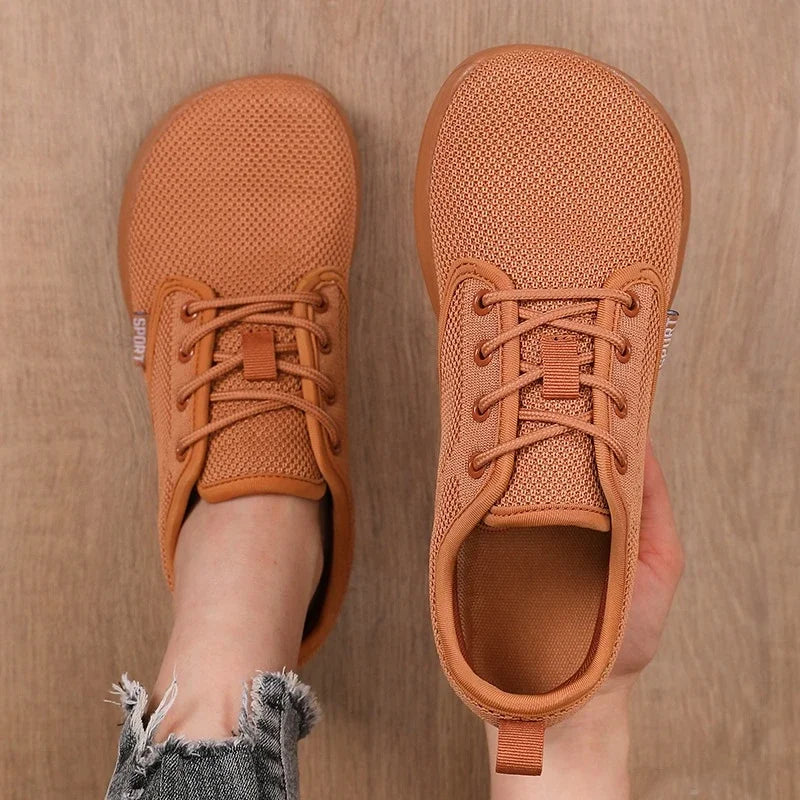 Atmungsaktive Sommer-Flachschuhe für Damen, leichte Mesh-Schuhe, bequeme Wanderschuhe, Herren-Schuhe für breite Füße, weiche Sohle, Freizeitkleidung, Barfuß