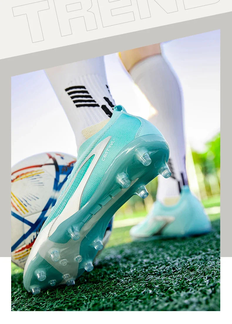 Nouvelles chaussures de football pour hommes, crampons longs pour adultes, chaussures de sport pour l'entraînement en extérieur, respirantes, antidérapantes, confortables pour les garçons, pour les matchs