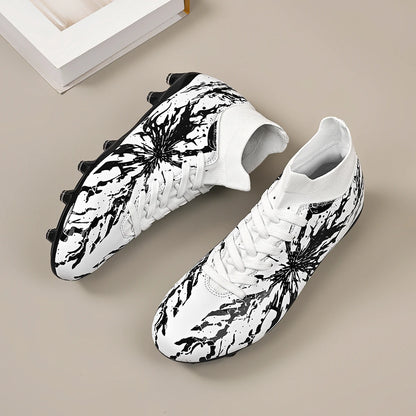 Chaussures de football pour hommes et femmes, crampons AG/FG, crampons longs en TPU stables, chaussures de football pour terrain en herbe, tige en PU de qualité supérieure, chaussures d'entraînement