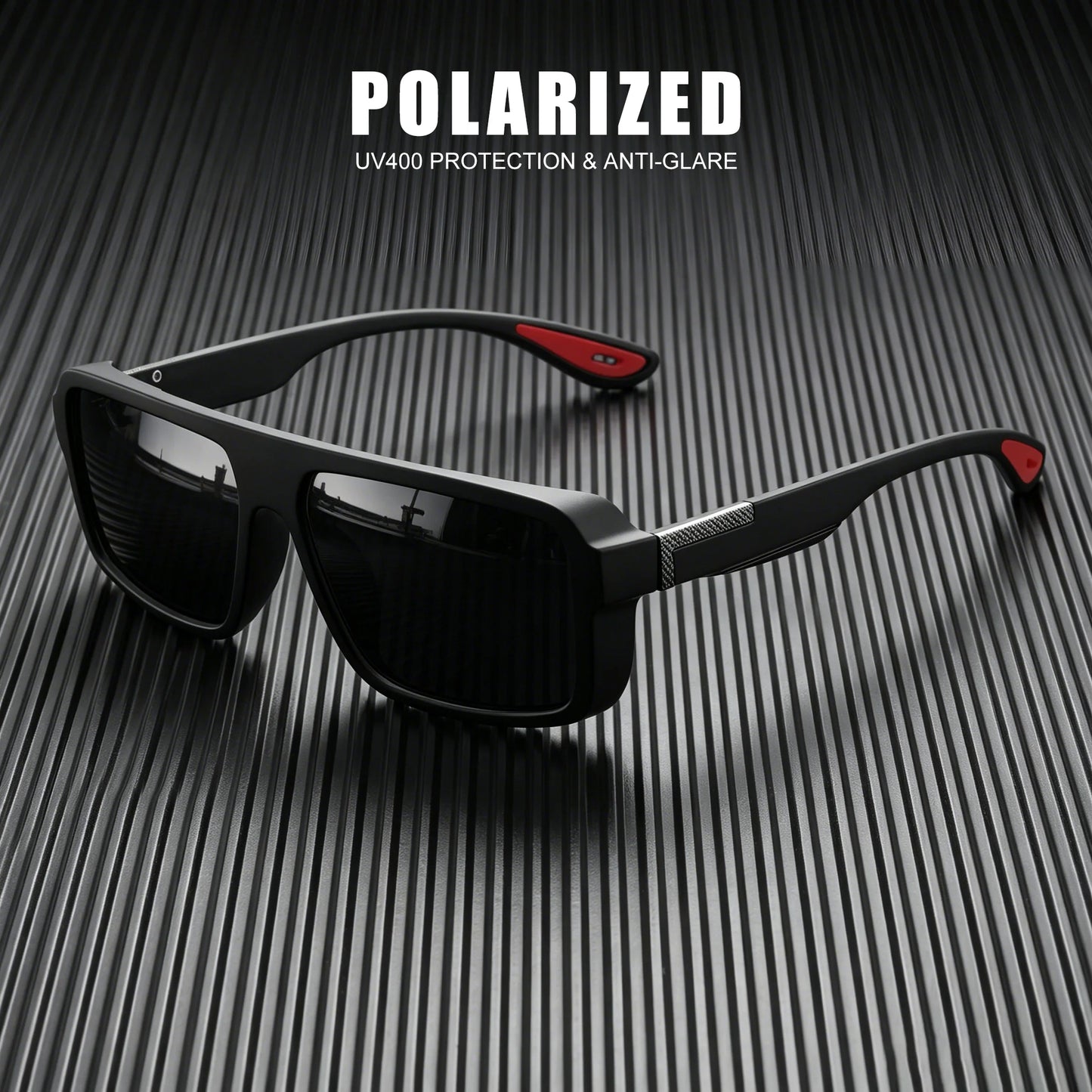 Classic Retro Punk Polarized Square Sunglasses - UV400 Unisex for Daily Casual, Outdoor Sports, Fishing & Driving