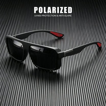 Classic Retro Punk Polarized Square Sunglasses - UV400 Unisex for Daily Casual, Outdoor Sports, Fishing & Driving