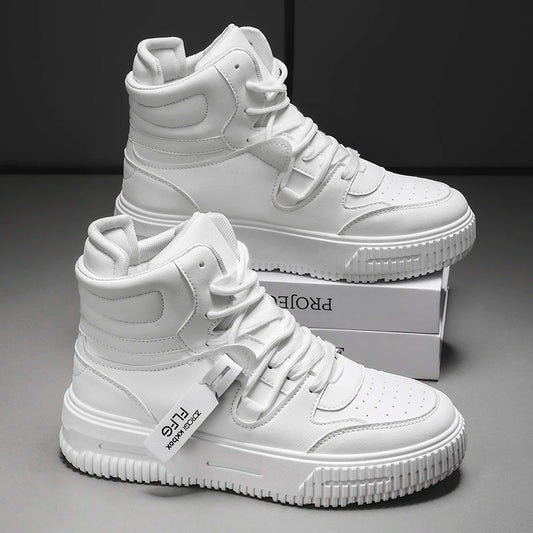 Sneakers casual alla moda, scarpe da skateboard alte, stivali da studente, uomo e donna, di tendenza, resistenti all’usura, bicolori, per coppie