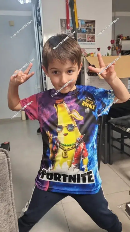 Children's Fortnite Anime Hoodie Men's Streetwear Hip-Hop Sportswear Casual Loose Fit Sweatshirt Outdoor Fashion