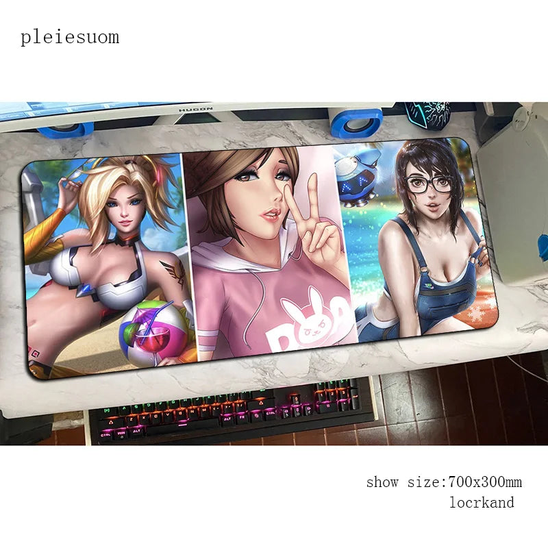 Herní podložka pod myš Overwatch s HD potiskem, 900x400x3mm, podložka na počítačový stůl pro hráče, cenově dostupná PC podložka pod myš pro notebook
