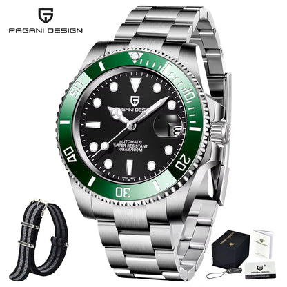 PAGANI DESIGN Men's Automatic Mechanical Watch PD1661 8215 Dive Stainless Steel Waterproof Clock Sapphire Reloj Hombre