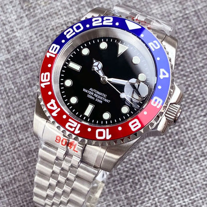Reloj automático para hombre Miyota8215 resistente al agua 200m, reloj de buceo 40mm, movimiento mecánico, luminoso, correa Jubilee y hebilla Glide Lock