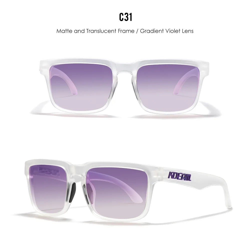 Kdeam 2026 High Quality Polarized Sunglasses for Men Transparent Gray Frame Fashion Unisex Outdoor Luxury Eyeglasses For Couple