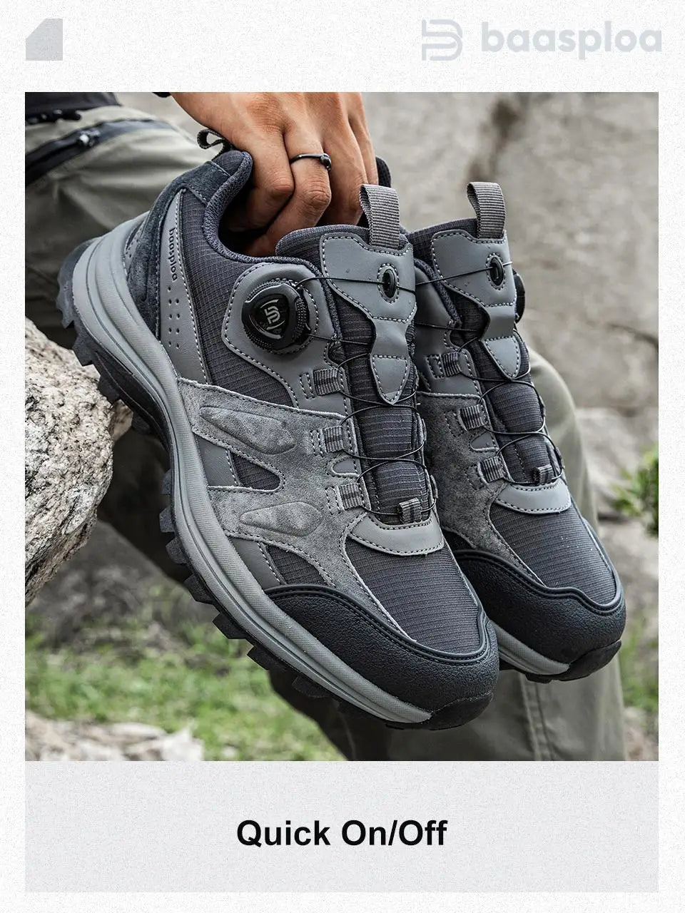 Zapatillas de senderismo para hombre Baasploa: antideslizantes, resistentes al desgaste, para escalada y senderismo al aire libre; con interior de algodón para mayor comodidad; zapatillas deportivas para actividades al aire libre.