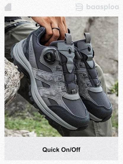 Zapatillas de senderismo para hombre Baasploa: antideslizantes, resistentes al desgaste, para escalada y senderismo al aire libre; con interior de algodón para mayor comodidad; zapatillas deportivas para actividades al aire libre.