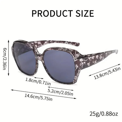 Oyalie Oversized Patterned Frame Sunglasses, a Pair of Glasses Specifically Designed for People with Nearsightedness, That Can Be Worn Directly over Prescription Glasses, Perfectly Solving the Problem of Nearsighted People We
