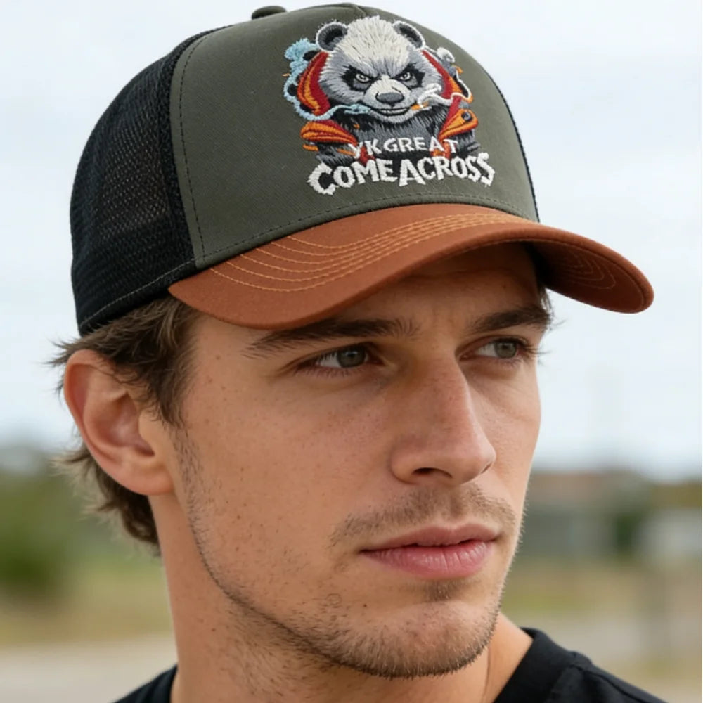 New Style Unisex Cool Panda Embroidered Baseball Cap Chic Trucker Hats For Men Women Breathable Streetwear Summer Outdoor Hat