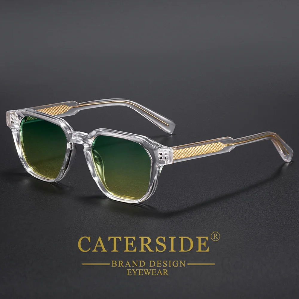CATERSIDE New Fashion Men's Sunglasses CP Pin Square Frame Eyeglass Women's Outdoor Cycling Fishing Sports Retro Glasses UV400