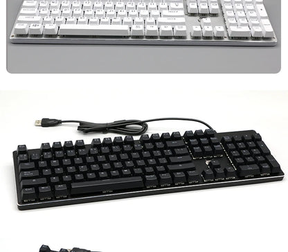 104 Tasten Koreanische, französische, russische, spanische und deutsche hintergrundbeleuchtete Tastenkappen für mechanische Tastaturen mit MX-Switches, OEM-Profil, ABS-Keycaps, DIY