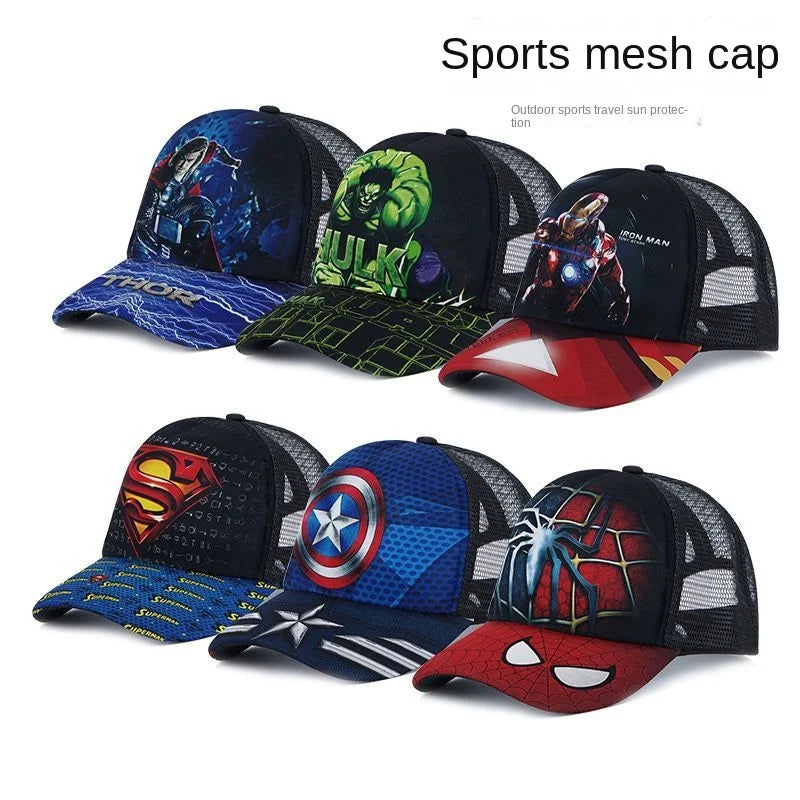 Marvel Avengers Hat Outdoor Sports Baseball Cap Spider-Man Iron Man Cartoon Animation Beach Sun Hat Peaked Hat Children's Gift