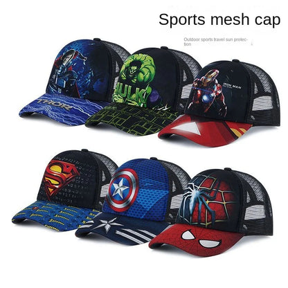 Marvel Avengers Hat Outdoor Sports Baseball Cap Spider-Man Iron Man Cartoon Animation Beach Sun Hat Peaked Hat Children's Gift