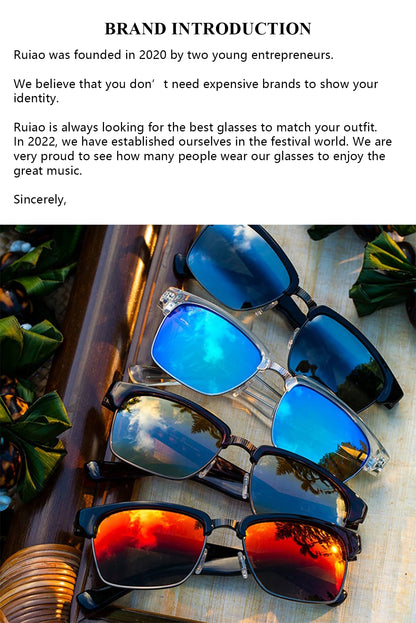 Ruiao Retro Black Millionaire Shades Luxury Sunglasses 2026 For Men Designer Famous Brand Square Sun Glasses Man Women Sunglass