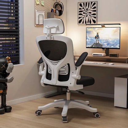 Ergonomic Gaming Chair for Home Office, Comfortable Office Desk Chair with Cushioned Seat, Study Chair for University Dorm, Adjustable Height Computer Chair