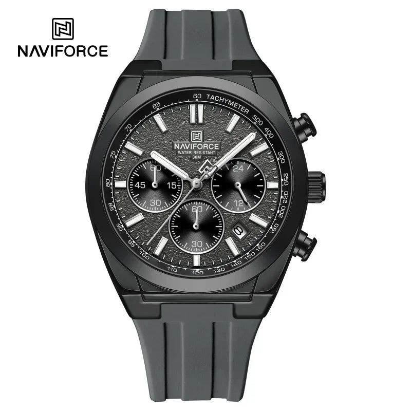 Ceas de mână pentru bărbați NAVIFORCE – Stil luxos și sportiv, mecanism cu cuarț, afișaj 24 de ore, fereastră pentru dată, cronograf, rezistent la apă – Idei de cadouri pentru bărbați