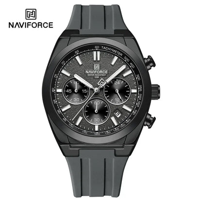 Ceas de mână pentru bărbați NAVIFORCE – Stil luxos și sportiv, mecanism cu cuarț, afișaj 24 de ore, fereastră pentru dată, cronograf, rezistent la apă – Idei de cadouri pentru bărbați