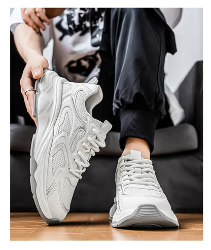 Ténis casuais de corrida para homem, primavera/verão, sola macia, antiderrapantes, respiráveis, para corrida ao ar livre, sapatos desportivos Joker para jovens