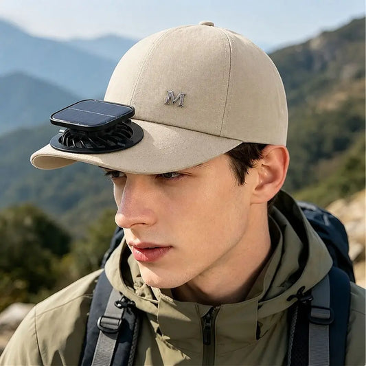 Fashion With Solar Powered Fan Baseball Cap Breathable Quick Dry Sun Hat Rechargeable Sun Protection Sunshade Outdoor