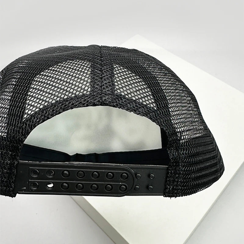 American Style Cruise Printed Anime New Letter Mesh Trucker Caps Sunshade Breathable Baseball Hats Men Women Versatile Fashion