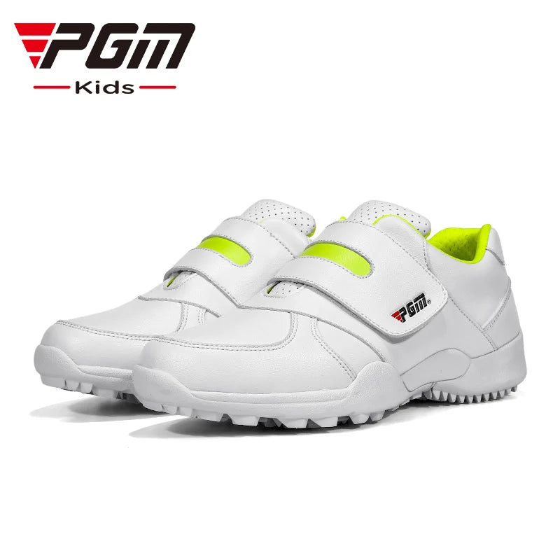 PGM Scarpe da golf per bambini e bambine, scarpe da ginnastica antiscivolo in pelle per l'outdoor, scarpe sportive per bambini XZ054
