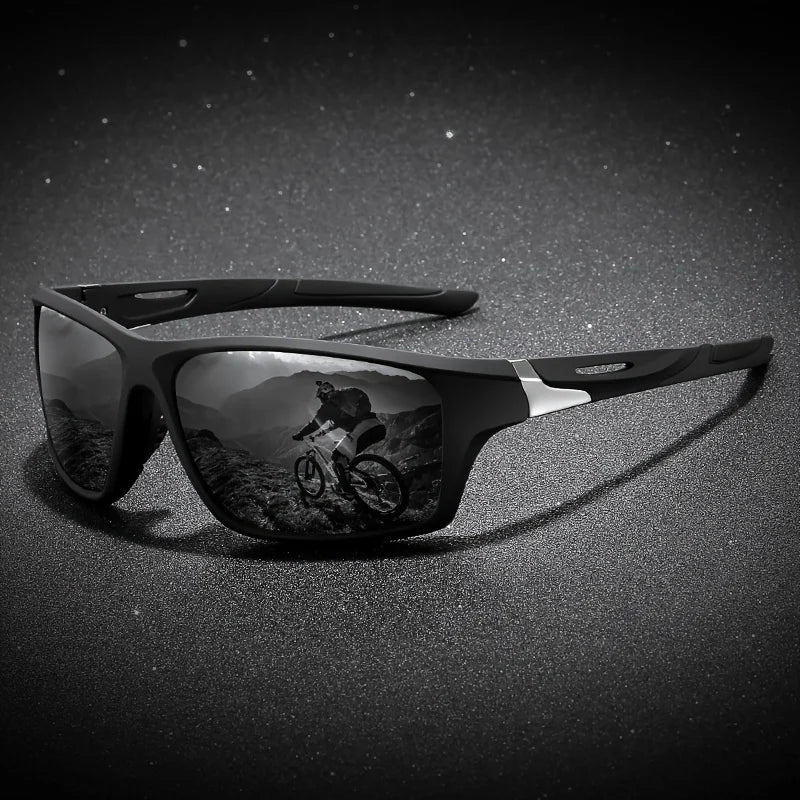 New Polarized Sports Sunglasses for Men, High-Quality TAC Lens Frame, Full Rim, UV Protection, Alloy Decorative, for Climbing