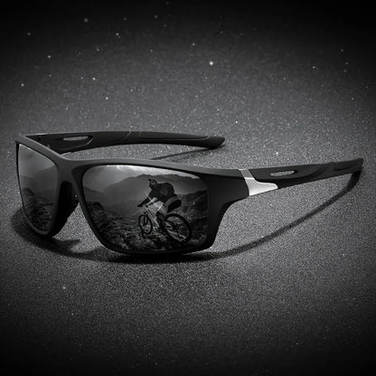 New Polarized Sports Sunglasses for Men, High-Quality TAC Lens Frame, Full Rim, UV Protection, Alloy Decorative, for Climbing
