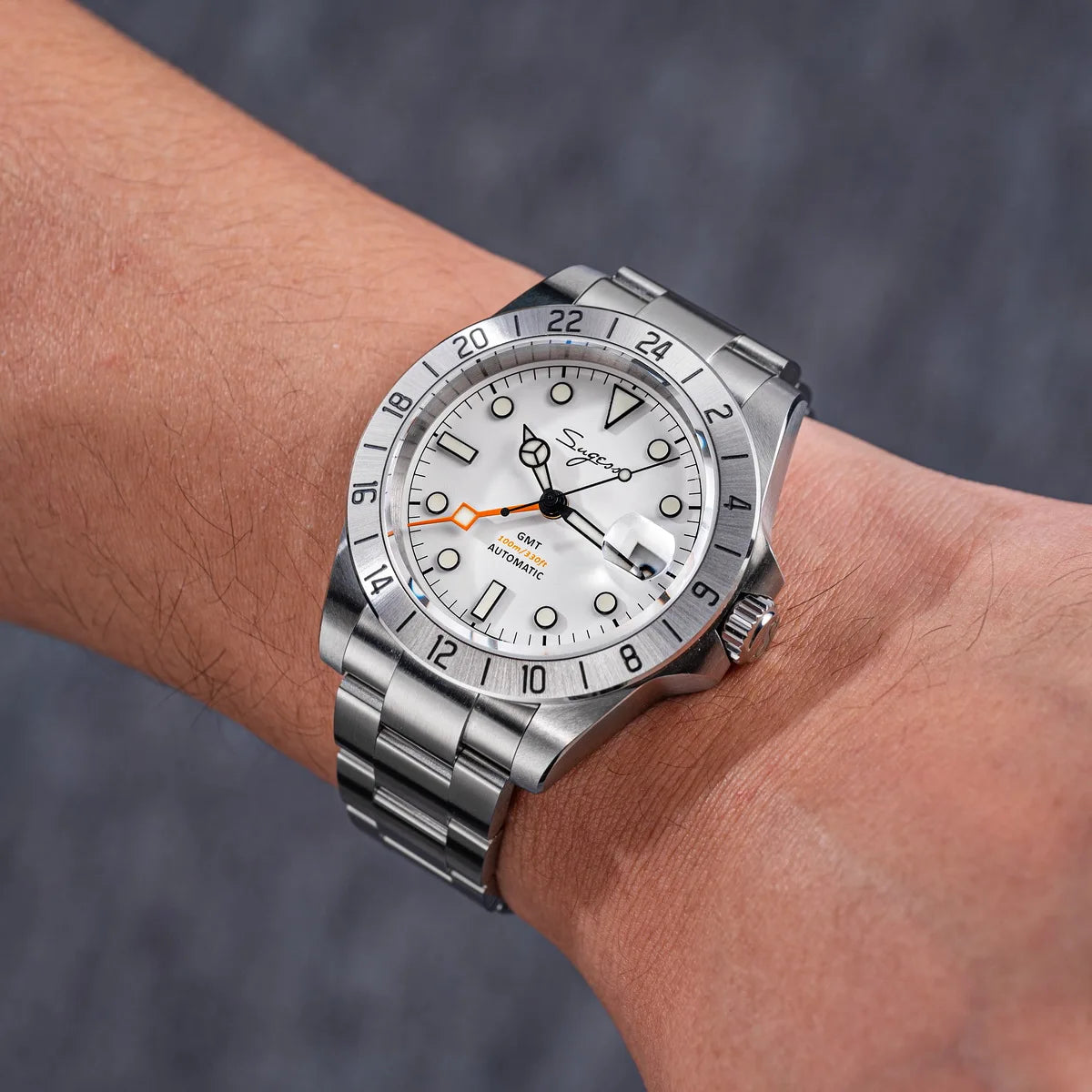 SEESTERN GMT Retro Watch for Men NH34 Automatic Movement Mechanical Wristwatches Sapphire Crystal Fine-tuning Pull Button S436