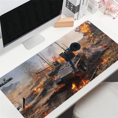 HD Custom World of Tanks stor gaming-musemåtte, stor størrelse, anime-musemåtte, personliggjort til CS:GO, Zelda, World of Warcraft, skrivebordsunderlag