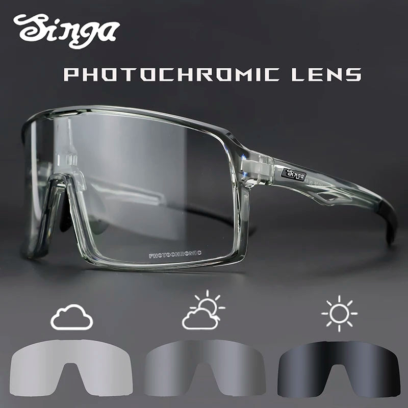 SINGA Photochromic Cycling Sunglasses Sport Glasses Road Bike Glasses MTB Eyewear for Man Women Riding Goggle Cycling Glasses