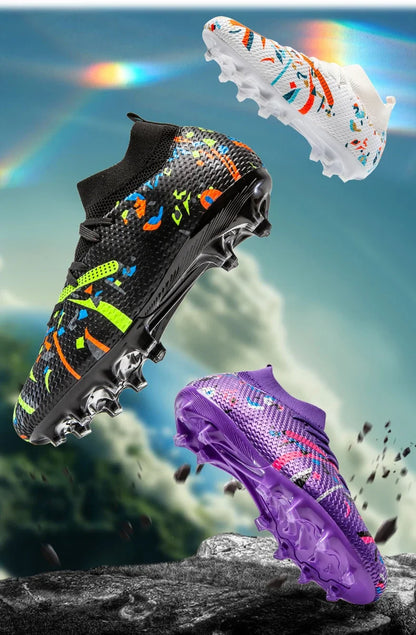Nouvelles chaussures de football pour hommes, chaussures de sport professionnelles pour l'extérieur, antidérapantes, chaussures d'entraînement, baskets, chaussures de football pour terrain gazonné, ultralégères, unisex