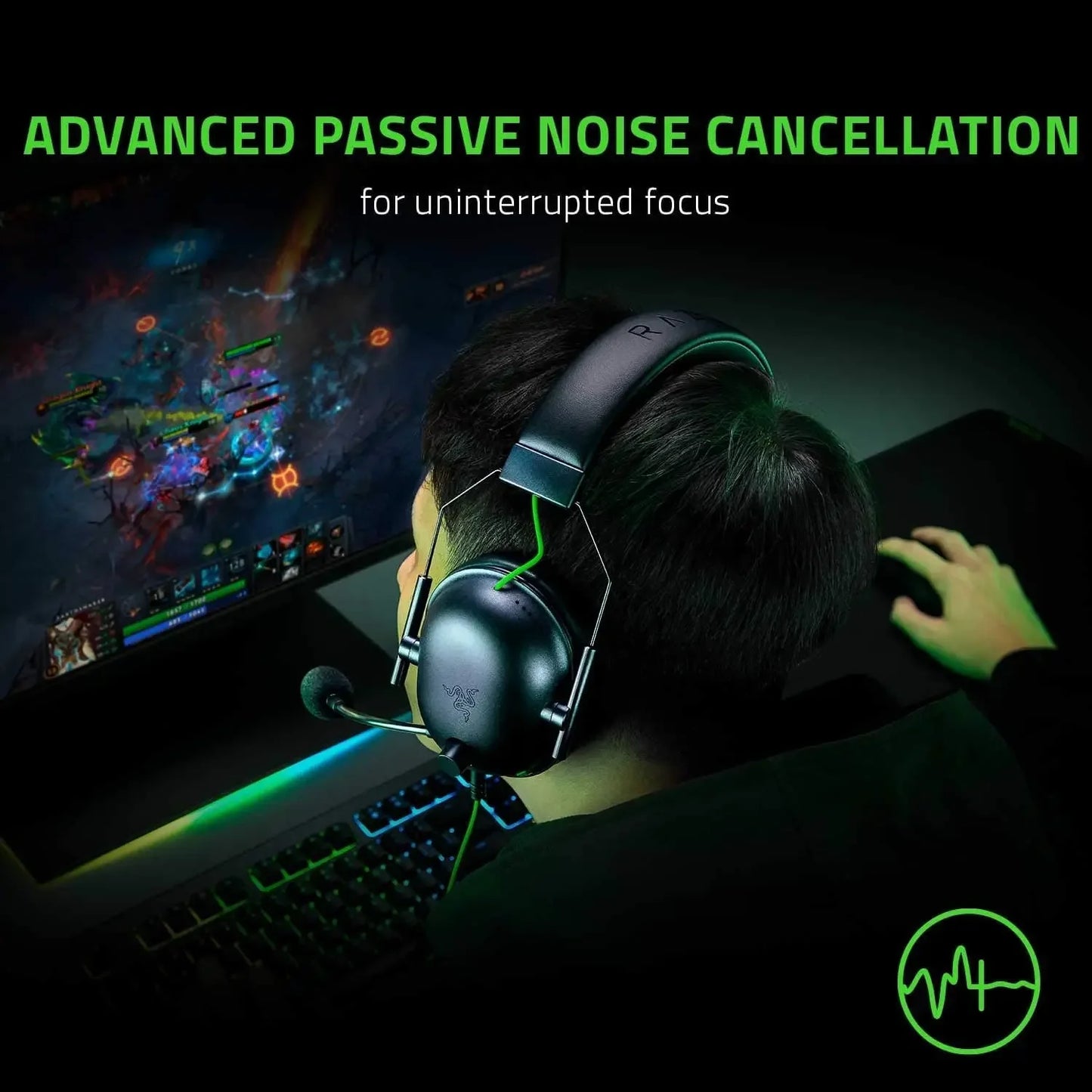Razer BlackShark V2 X Wired Esports Headset with 7.1 Surround Sound, HyperClear Cardioid Mic & Advanced Passive Noise Cancellation Gaming Headset