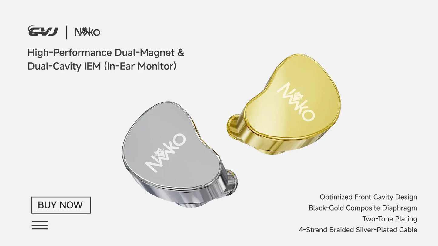 CVJ Assassin Earphones 1BA+1DD+1Vibration Switch Adjustable Gaming E-sports In-Ear 3.5mm&Type-C Hifi Headphones