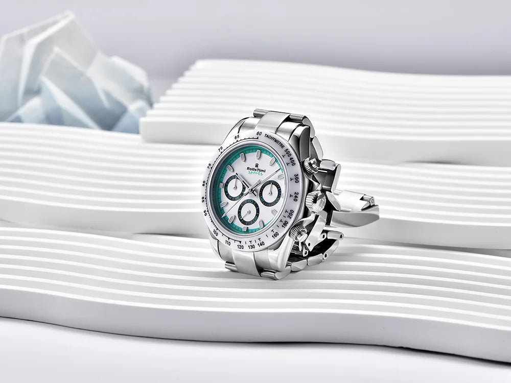 RollsTimi Herrenuhren – luxuriöse mechanische Herrenuhr mit Saphirglas, Kalender, Wochentagsanzeige, Edelstahl und Wasserschutz