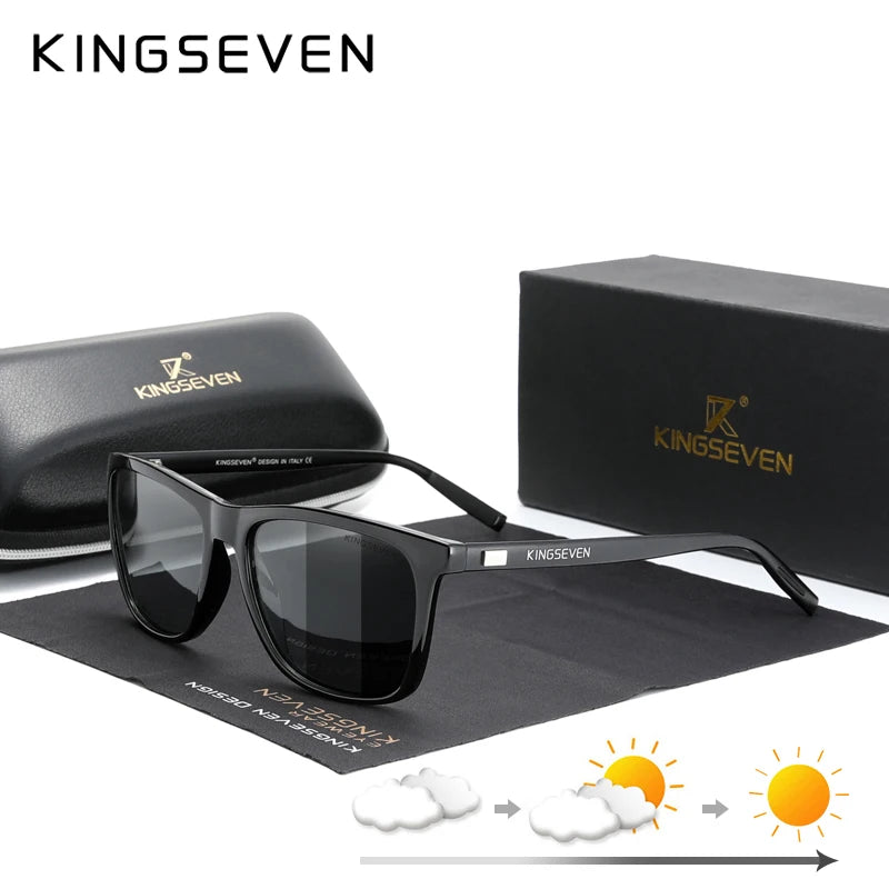 KINGSEVEN Aluminum Frame Sunglasses Men Polarized Photochromic Sun glasses Women's Glasses Accessories Driving Sunglasses