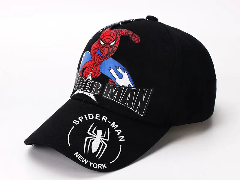Marvel Anime Figure Spider-Man Cartoon Baseball Cap Cotton Polyester Peaked Cap Boy Girl Headwear Accessories Kids Birthday Gift