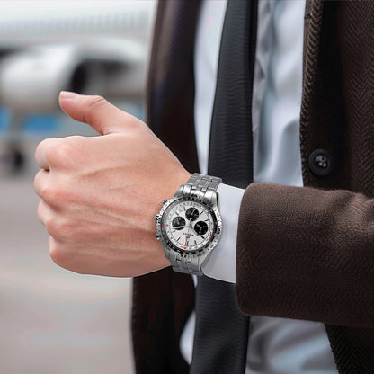 BERNY Chronographenuhr für Herren – Multifunktionale Quarzuhr im Aviation-Stil mit Datumsanzeige, Saphirglas und hervorragender Leuchtkraft – Luxuriöse Armbanduhr für Herren