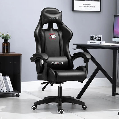 Ergonomic PU Leather Gaming Chair with Adjustable Height, Reclining Computer Chair, Swivel Office Chair for Home Office, Gaming & Study