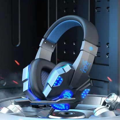 HOMEFISH SY830MV RGB Gaming Headset with Microphone – Wired Over-Ear Gaming Headphones for PC, PS5, Xbox & Nintendo Switch, Lightweight Esports Headset with 3D Surround Sound