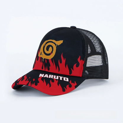 Breathable Mesh Caps Anime Manga Motifs Naruto Luffy Demon Slayer Unisex Summer Fashion Baseball Caps Protection Hats