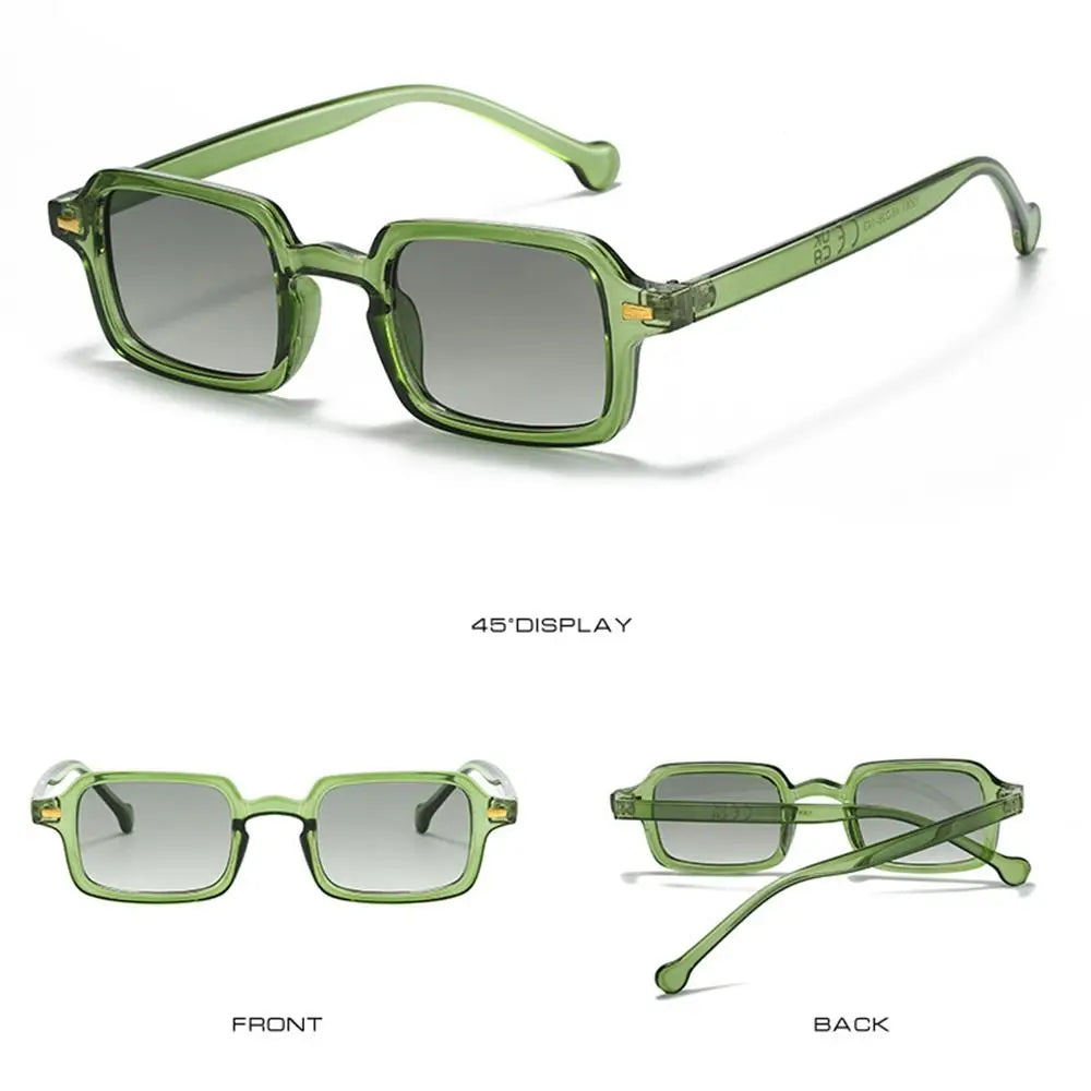 Fashion Square Sunglasses Women New Retro Rivets Decoration Glasses  Men Leopard Blue Sun Glasses Gradient Shades UV400