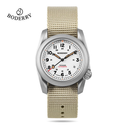 Boderry Field Watches Bronze Case Automatic Mechanical VOYAGER Watch Men's 100M Waterproof Clock Military Top Brand Wristwatch