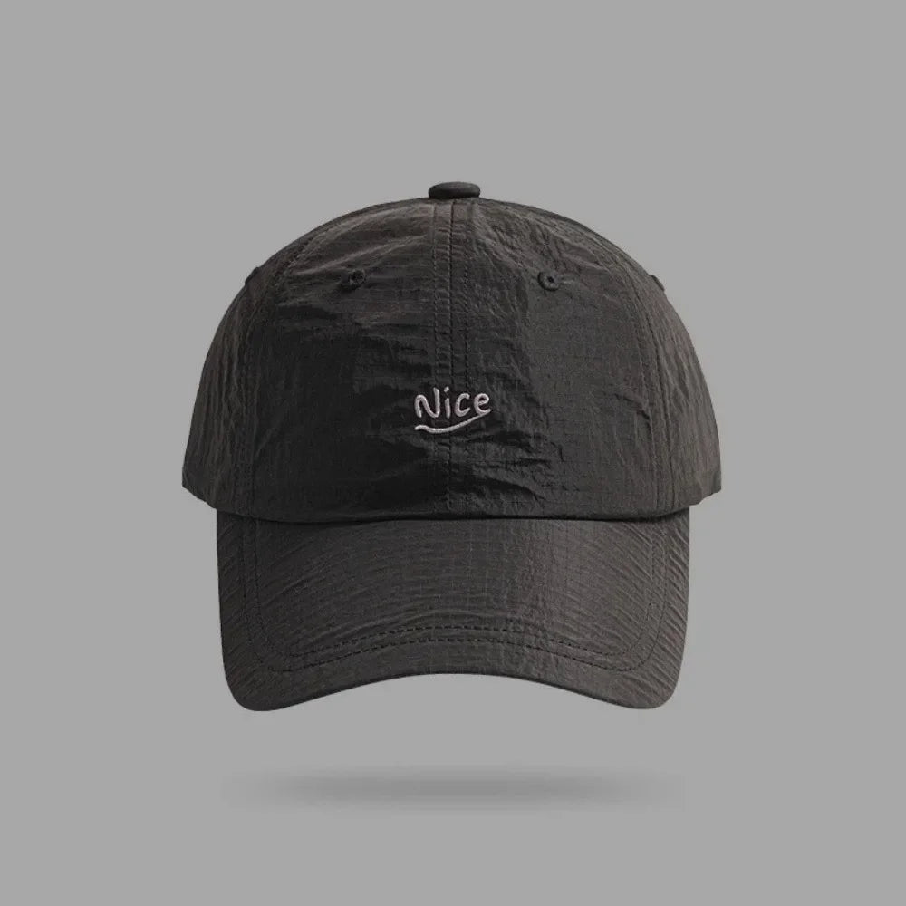 Fashion Plaid Thin Sun Cap Quick-drying Letter Embroidery Sports Running Cap Adjustable Breathable Summer Cap Men Women