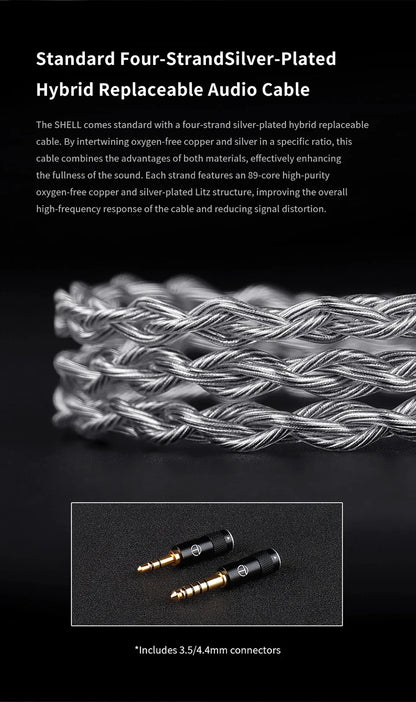 TRN SHELL 4DD+1 Planar Hybrid Drivers In-Ear Earphone IEM 0.78mm Detachable Cable Wired HIFI Music Earbuds Nozzle Design Headset